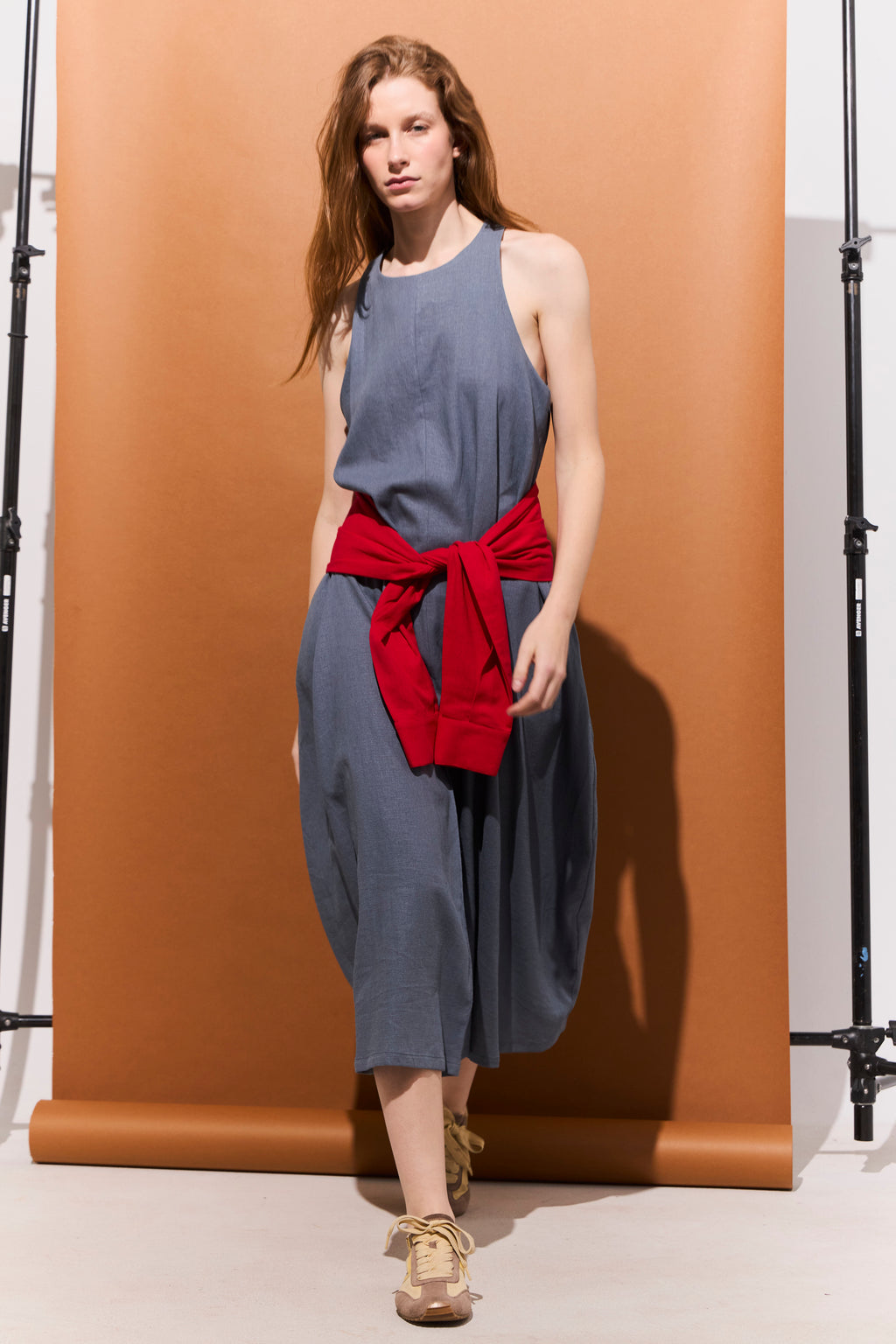 Vestido Globo Lueur Lino Gris Acero