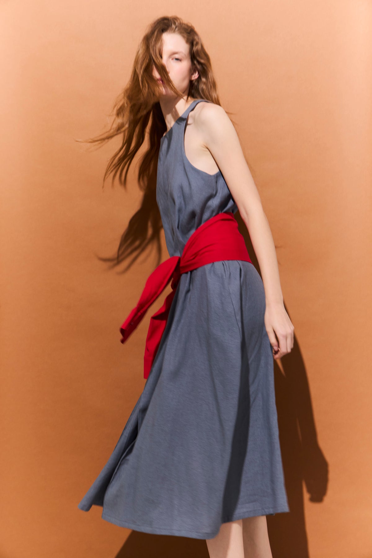 Vestido Globo Lueur Lino Gris Acero