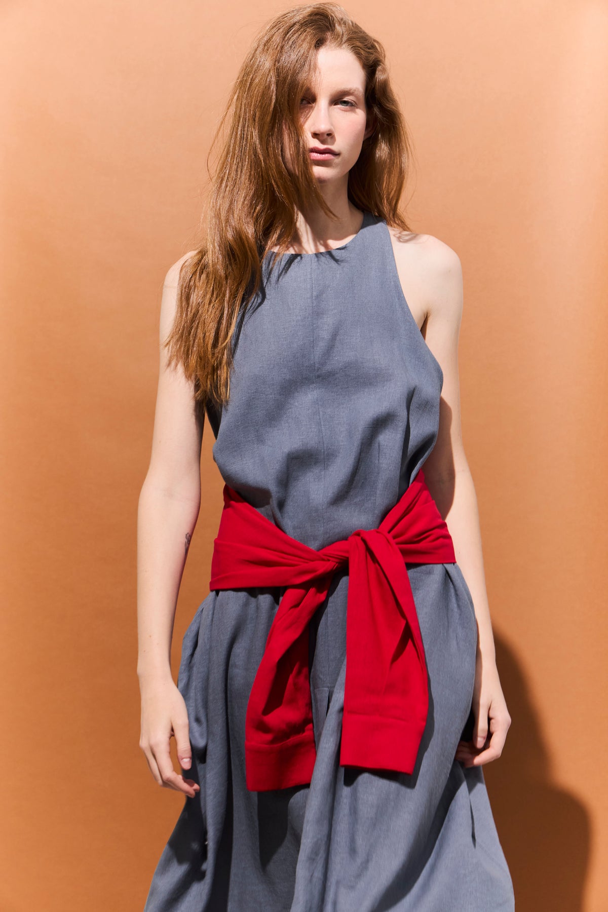 Vestido Globo Lueur Lino Gris Acero