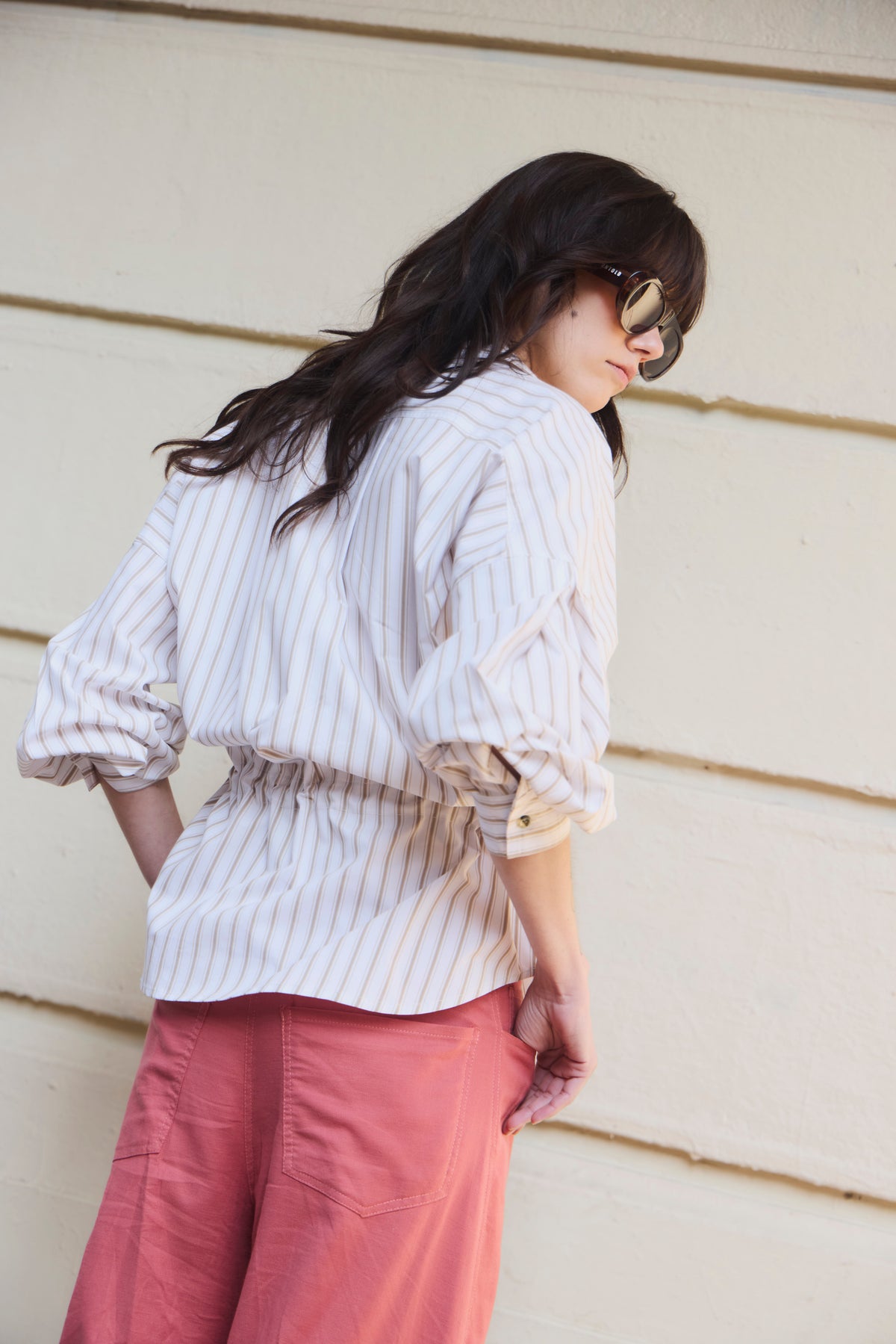 Blusa Ecume Listada Beige