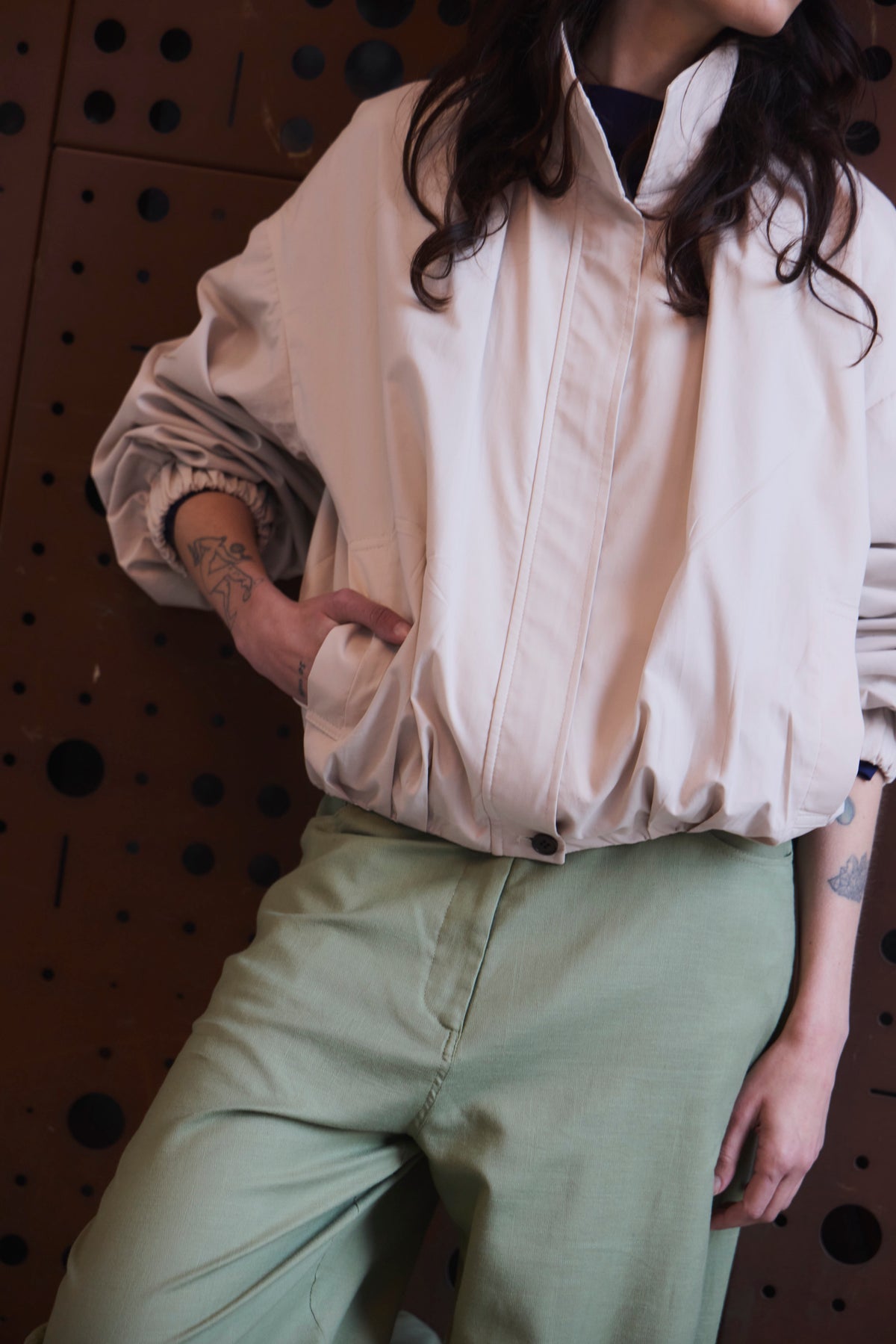 Bomber Vibrance Gabardina Crema