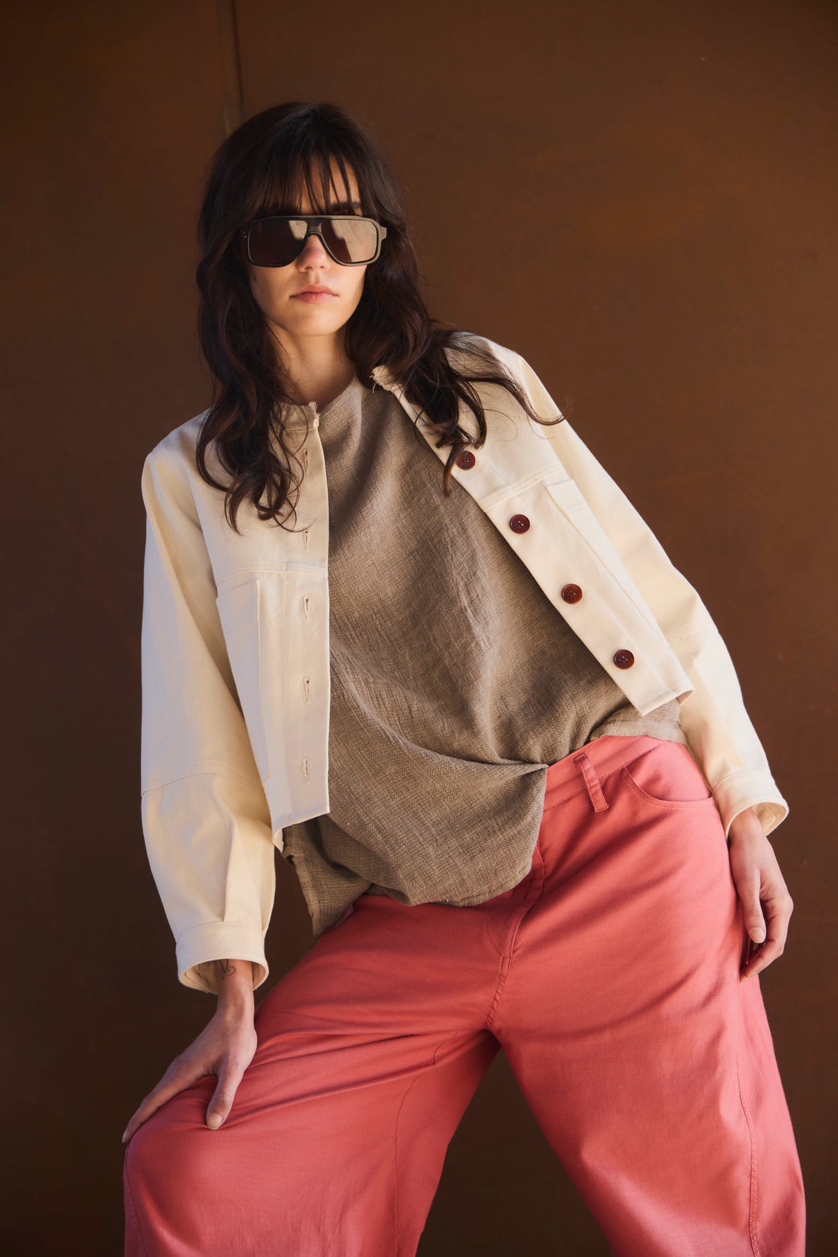 Chaqueta Effiloche Denim Crudo