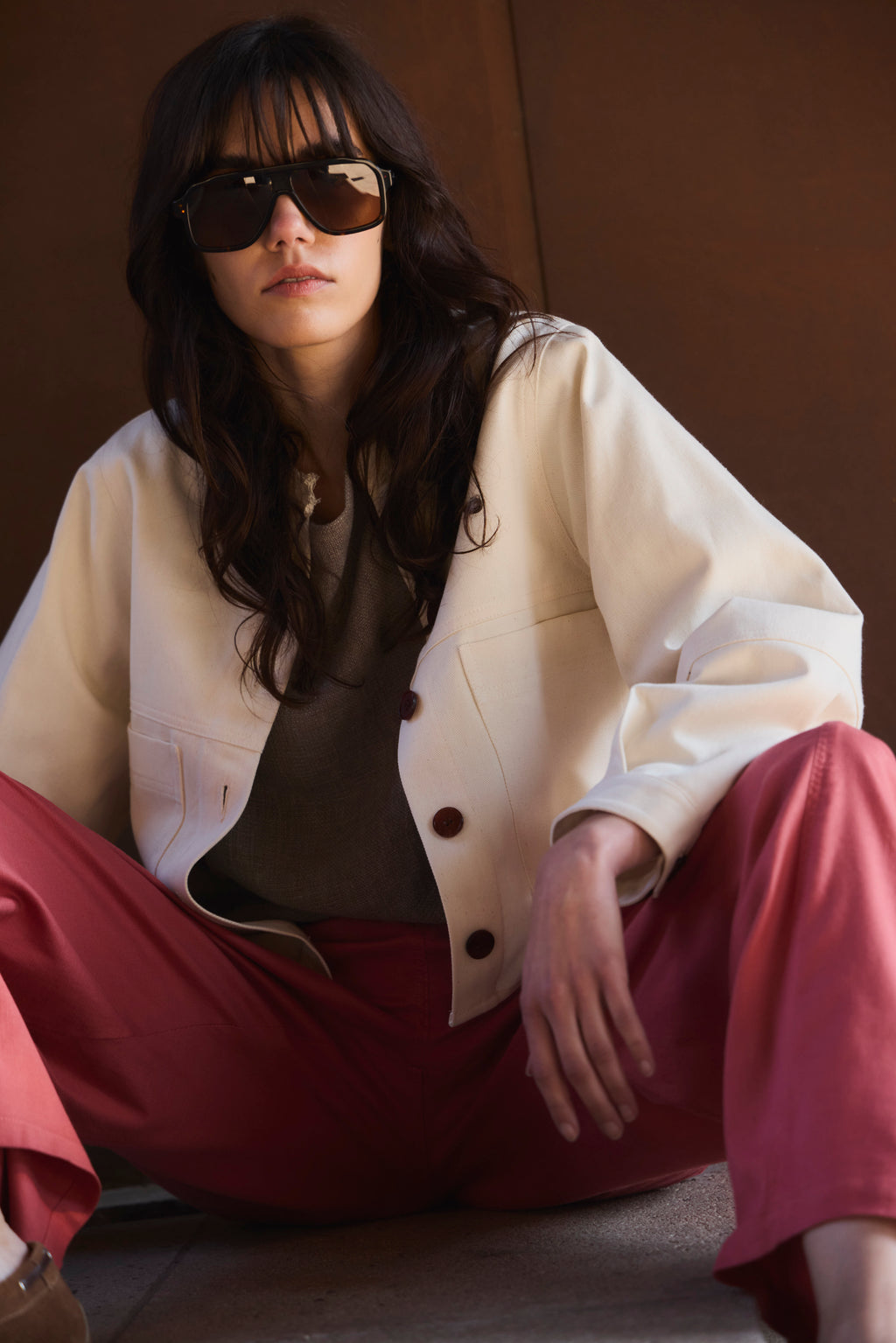 Chaqueta Effiloche Denim Crudo