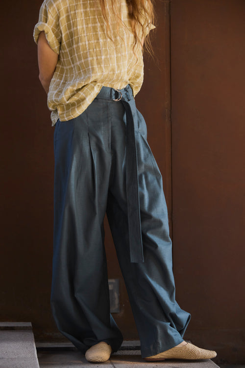 Pantalón Le Port 100% Algodón Petróleo