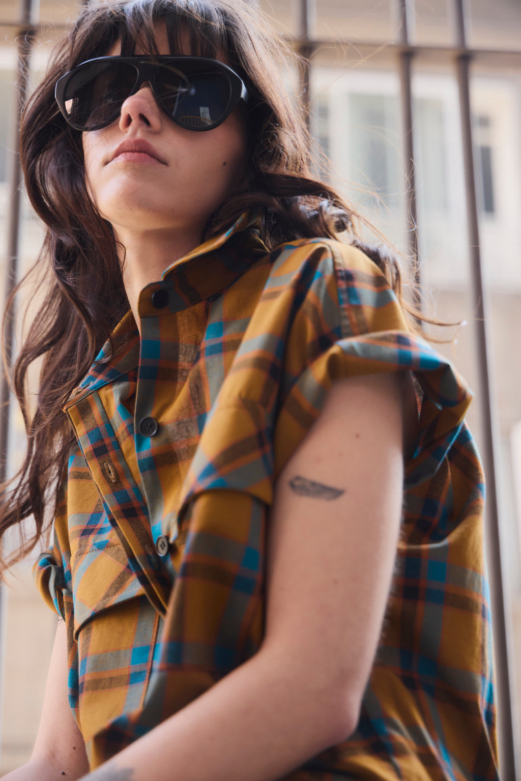 Blusa Sel Bla Escocés Mostaza
