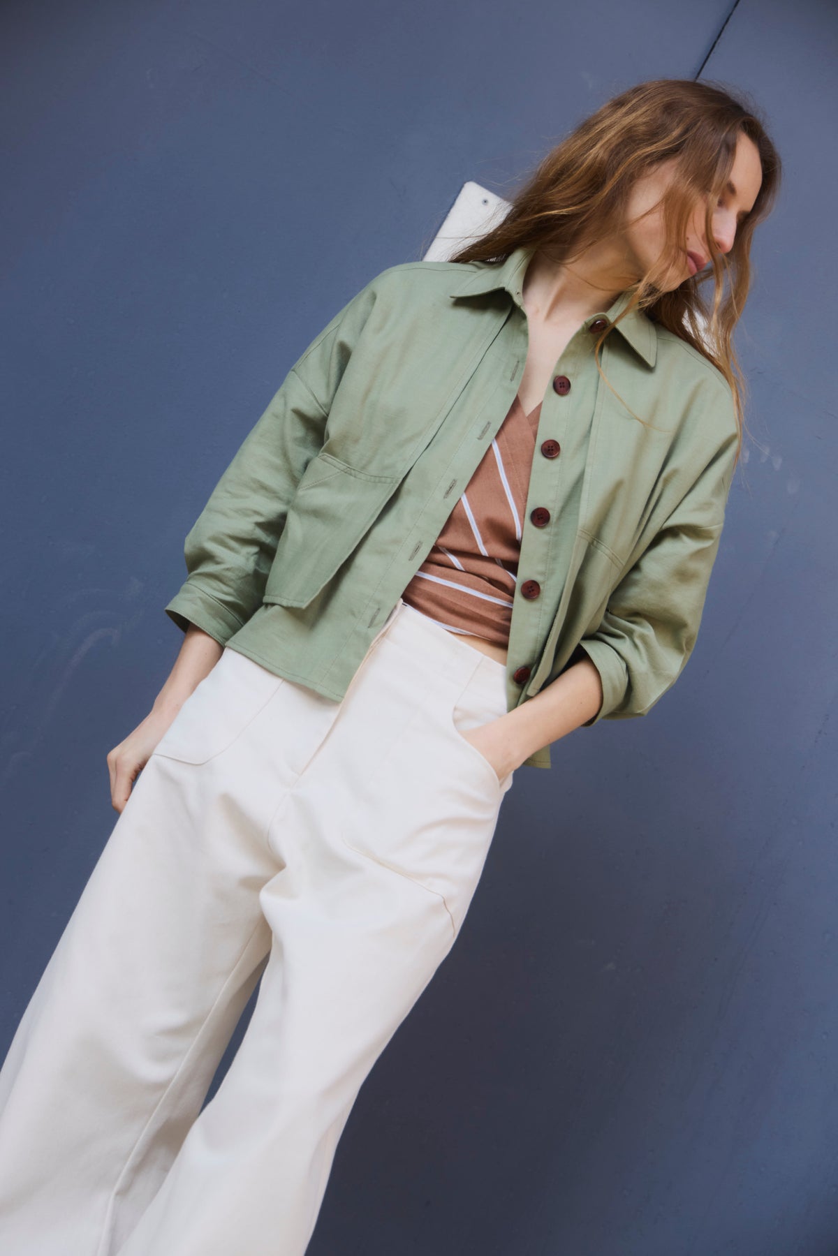 Pantalón Vienne Denim Crudo