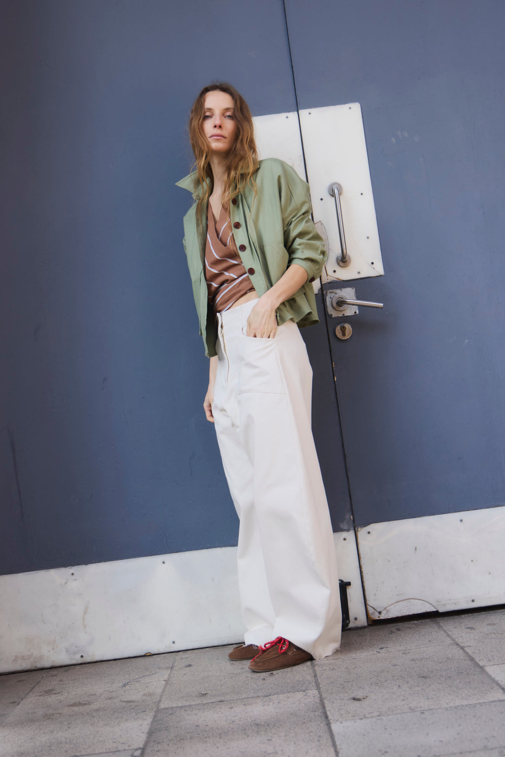 Pantalón Vienne Denim Crudo