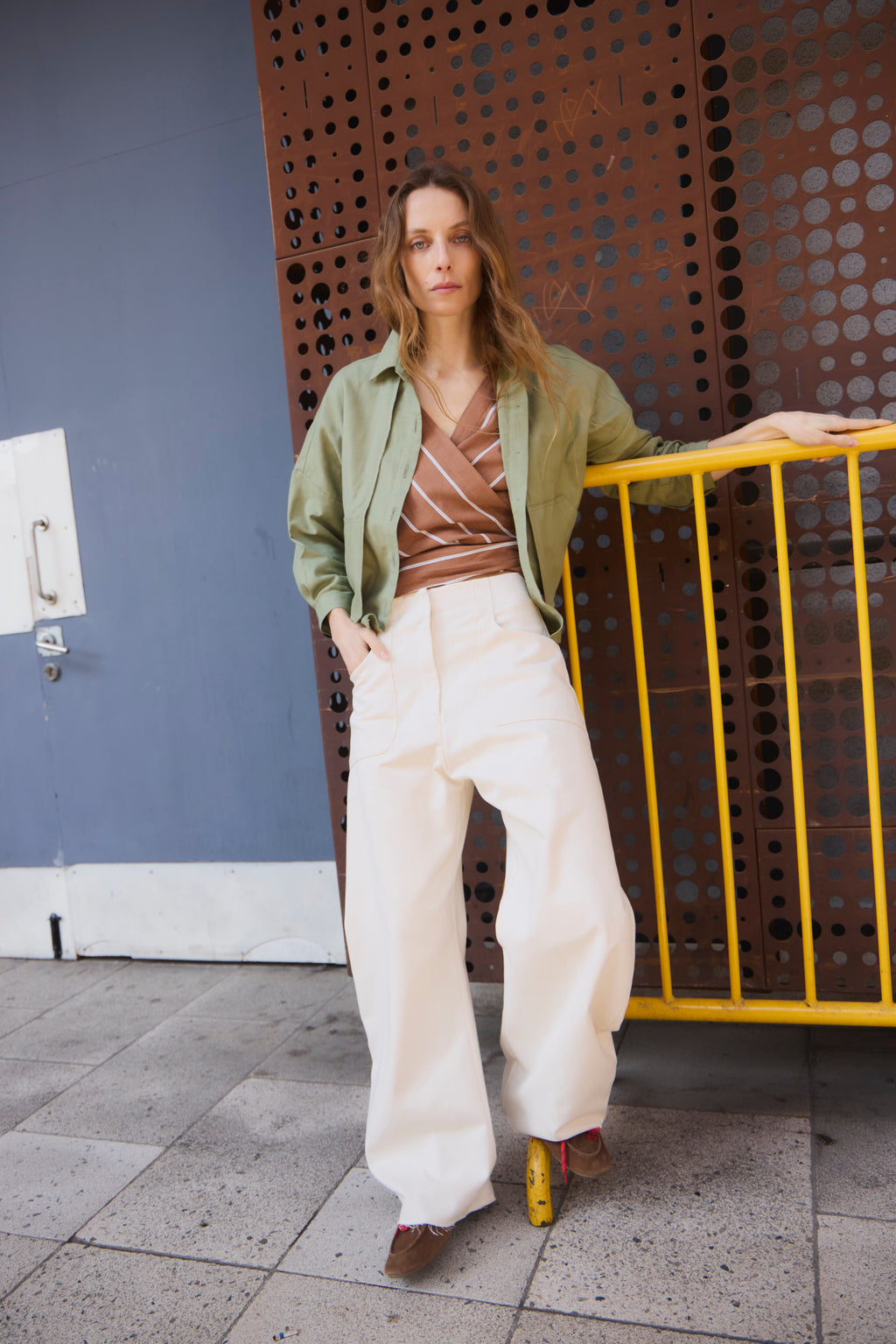 Pantalón Vienne Denim Crudo