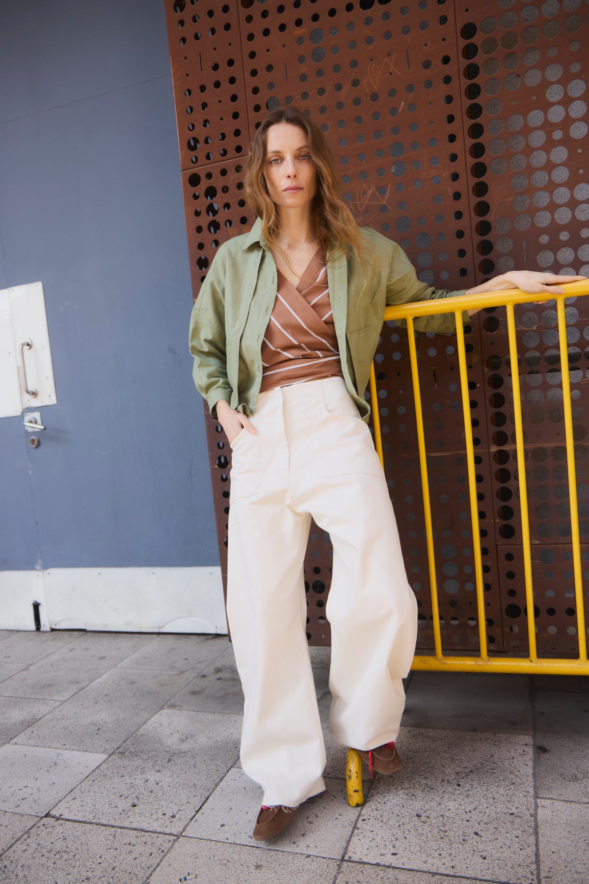 Pantalón Vienne Denim Crudo