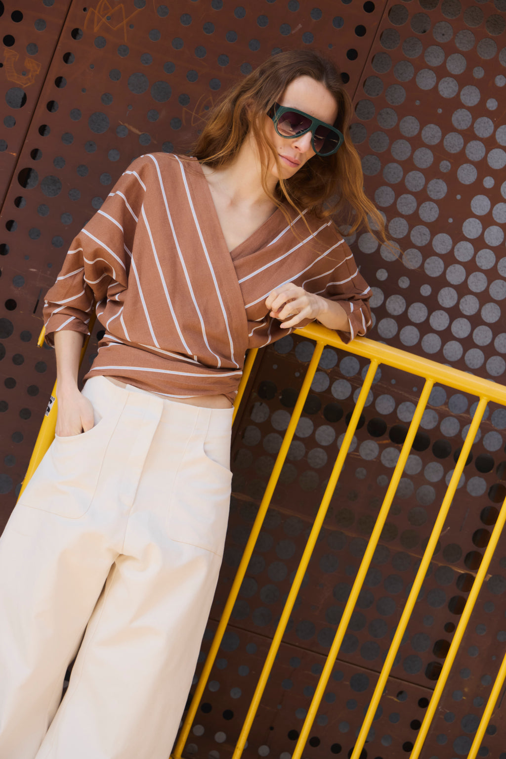 Kimono Capitaine 100% Algodón Listado Camel