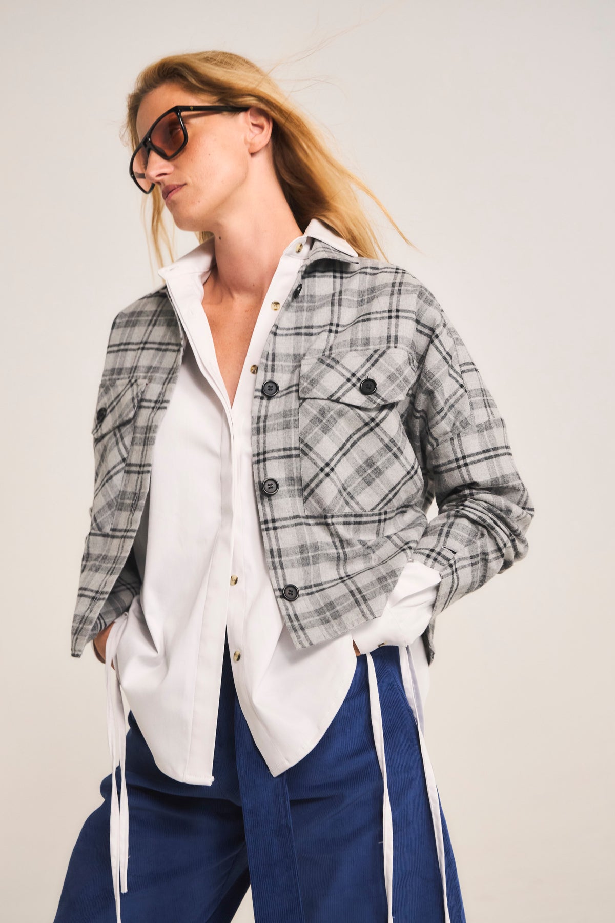 Sobrecamisa Succise 100% Algodón Escocés gris