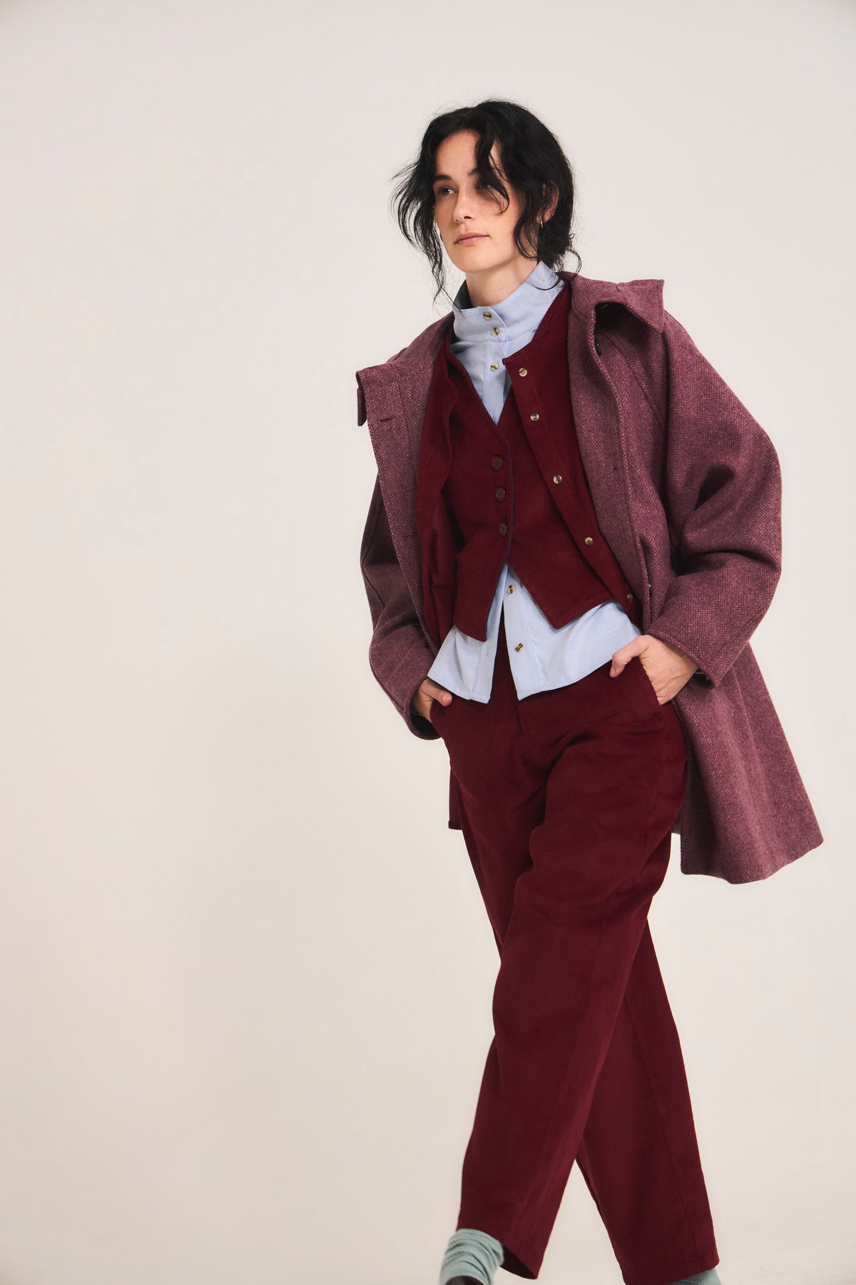 Pantalón Tordre Cotelé Burdeo