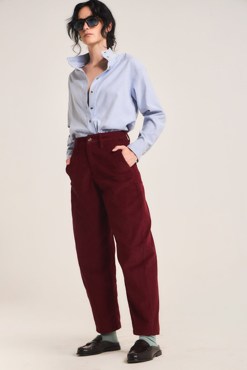 Pantalón Tordre Cotelé Burdeo