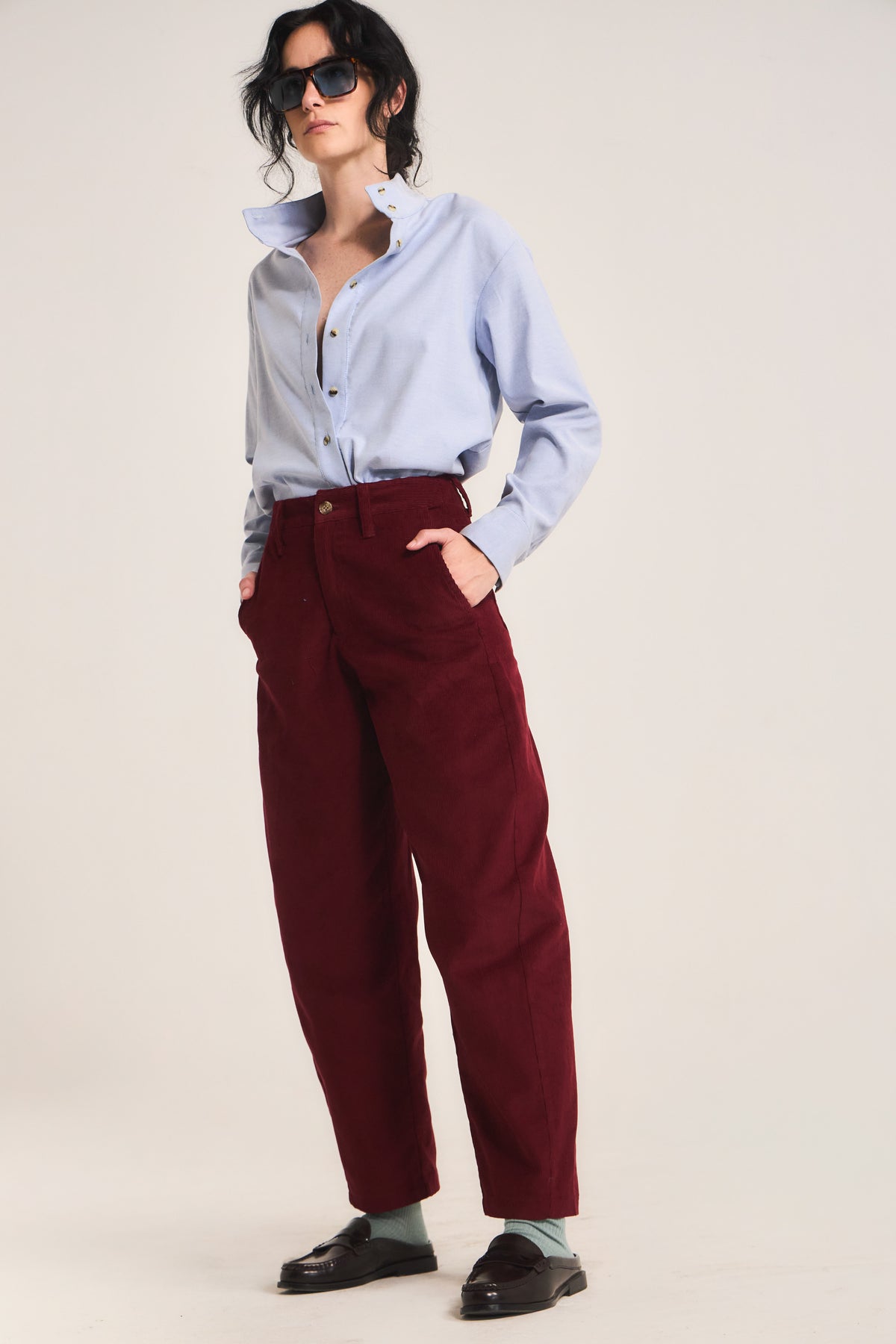 Pantalón Tordre Cotelé Burdeo