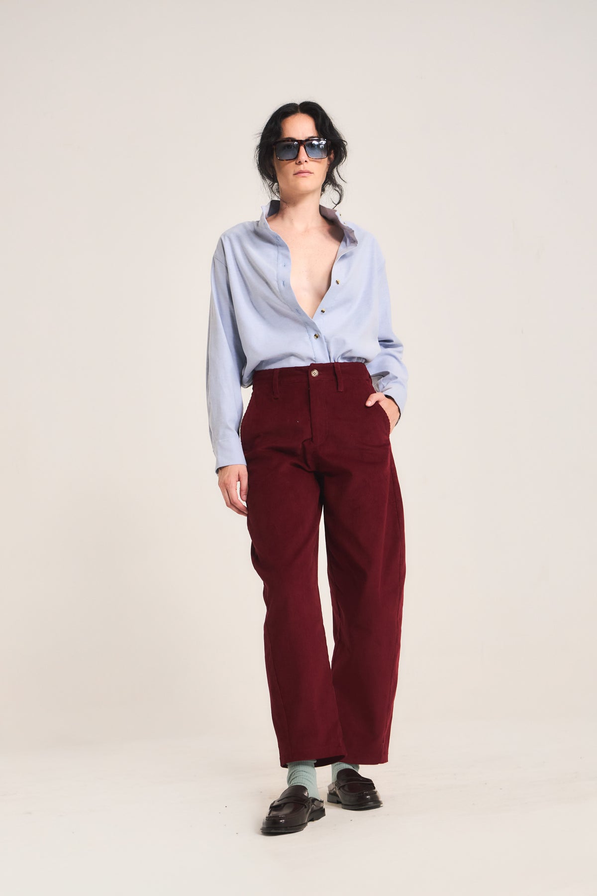 Pantalón Tordre Cotelé Burdeo