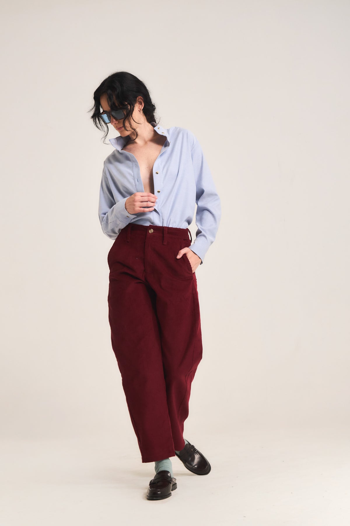 Pantalón Tordre Cotelé Burdeo