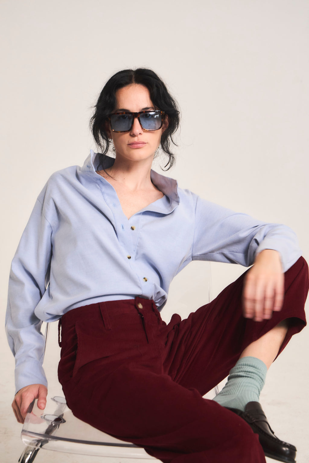 Pantalón Tordre Cotelé Burdeo
