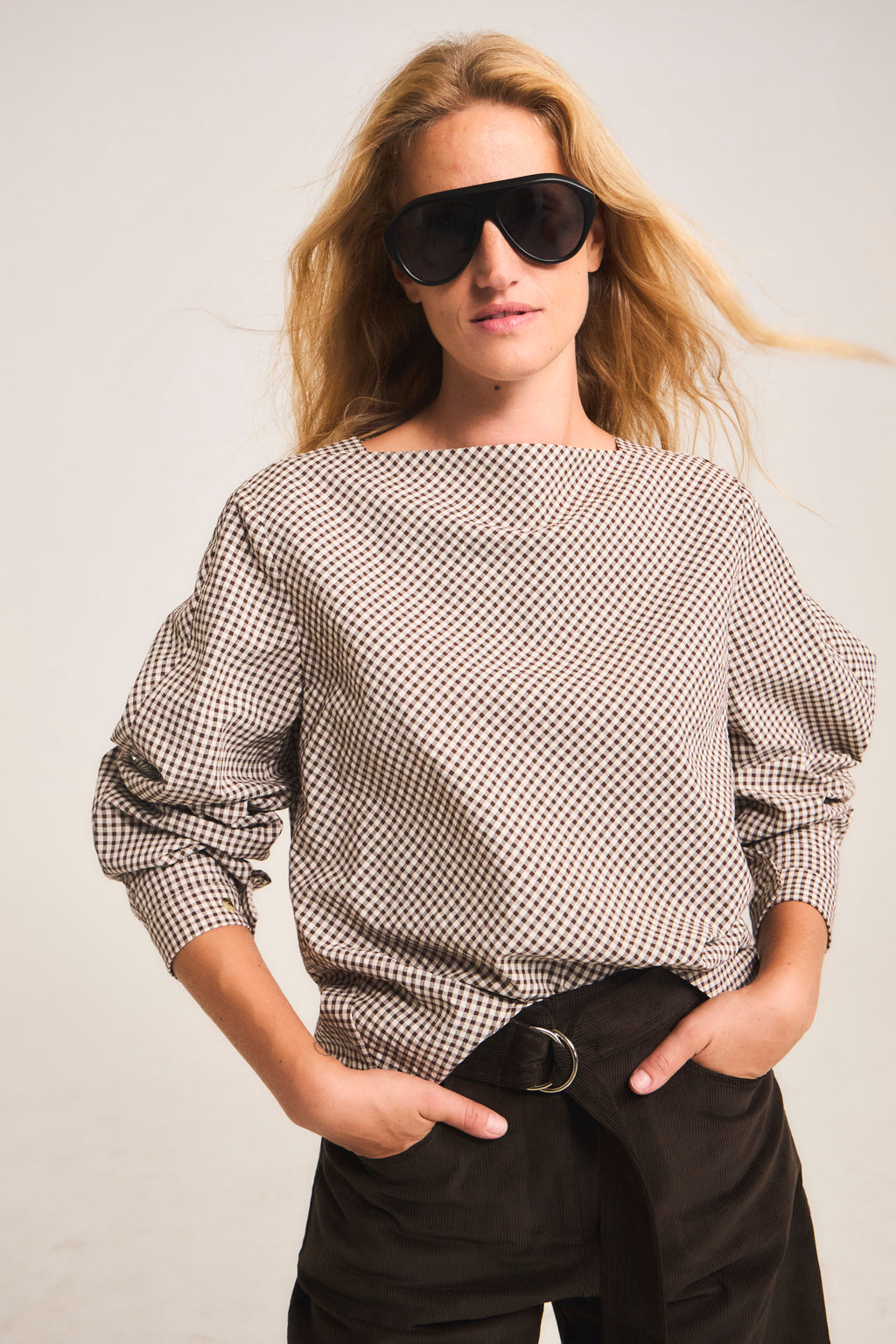 Blouse Ancrage Plaid Coffee