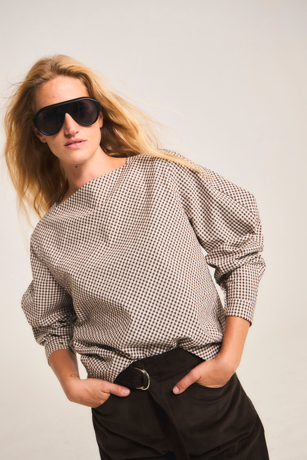 Blouse Ancrage Plaid Coffee