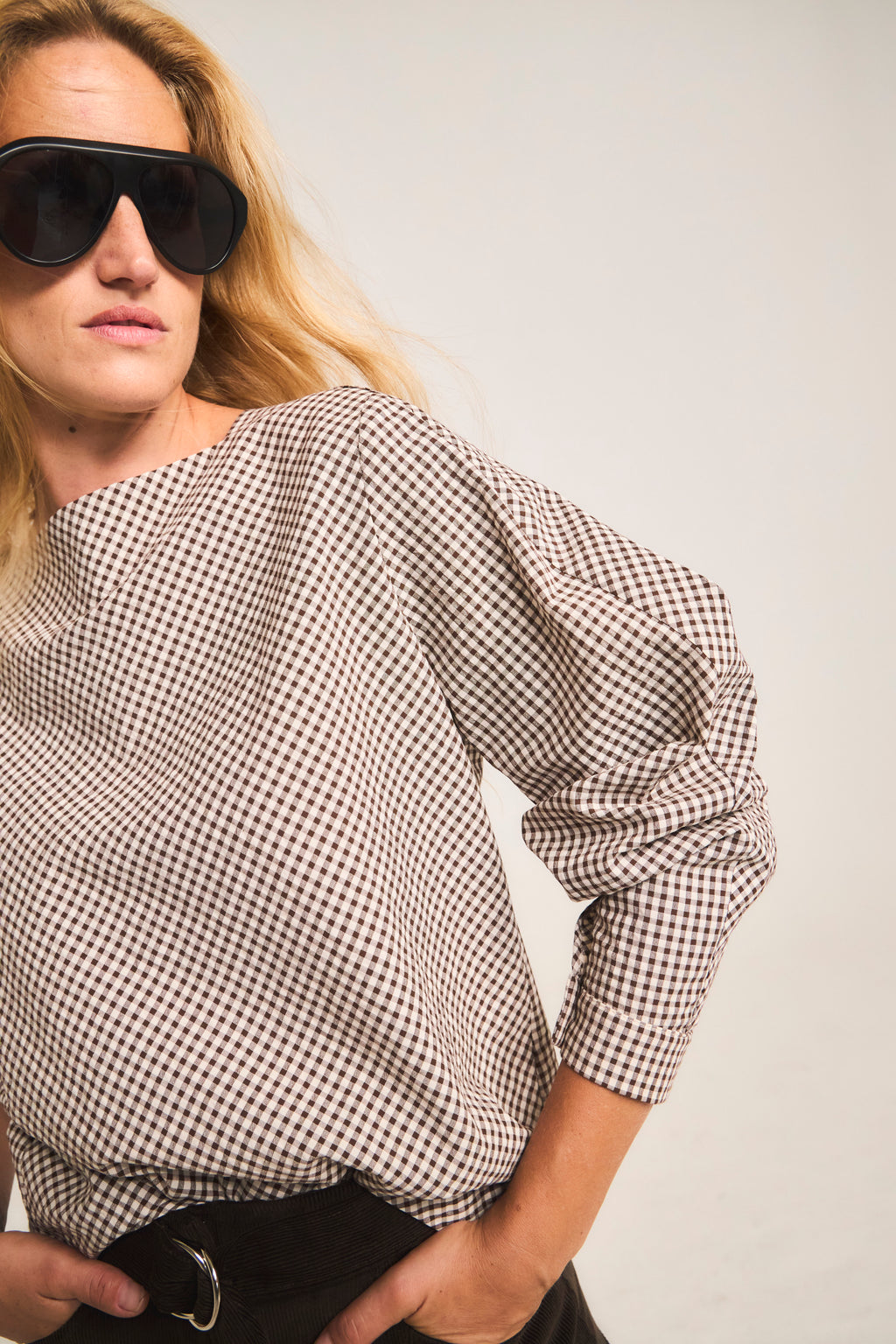 Blouse Ancrage Plaid Coffee