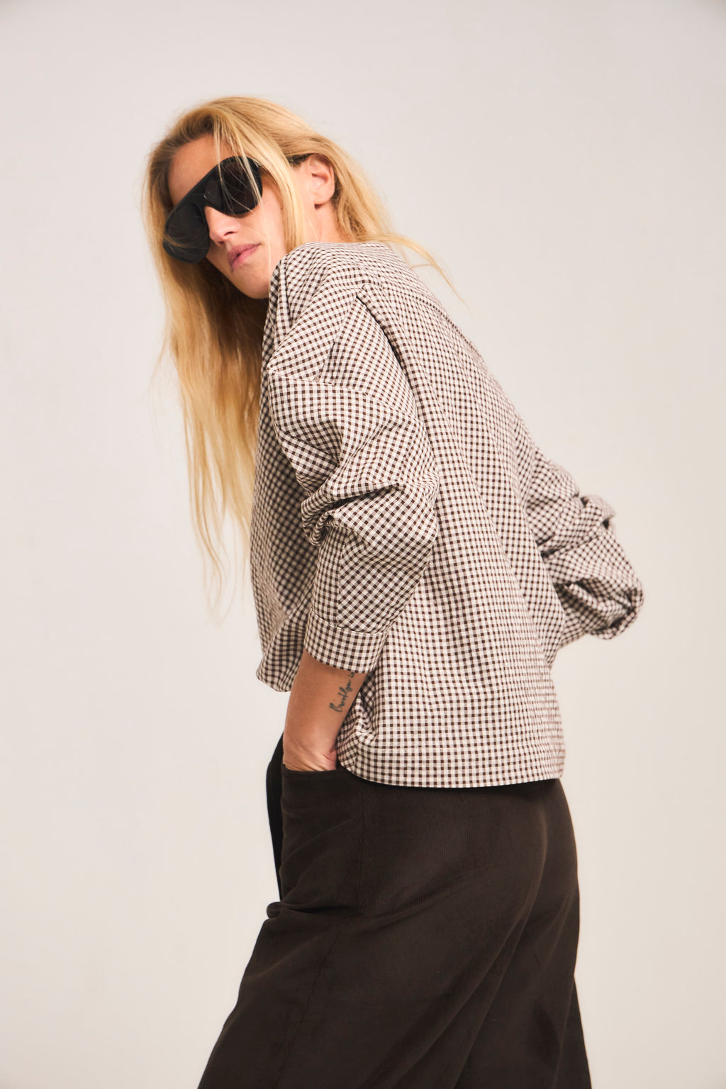 Blouse Ancrage Plaid Coffee