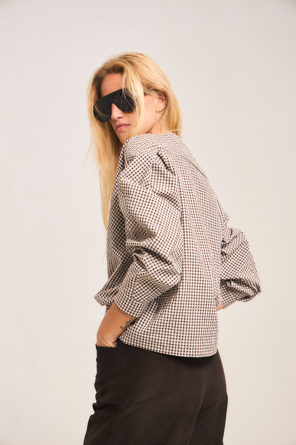 Blouse Ancrage Plaid Coffee