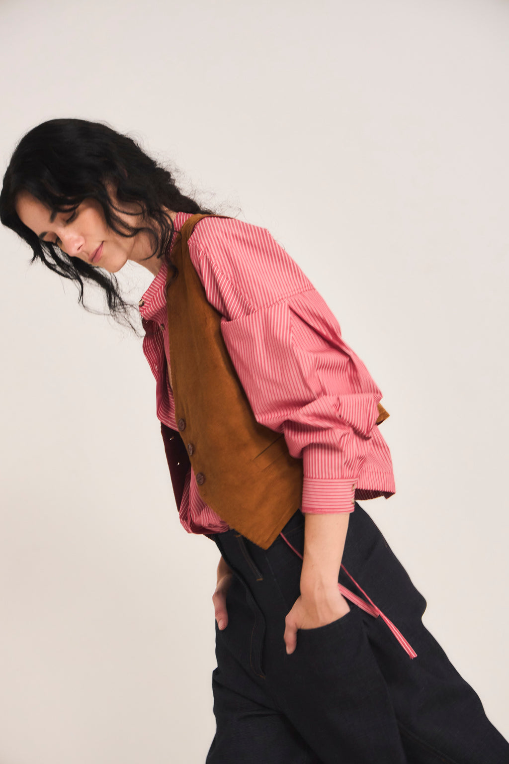 Blusa Mer Algodón Listada Roja