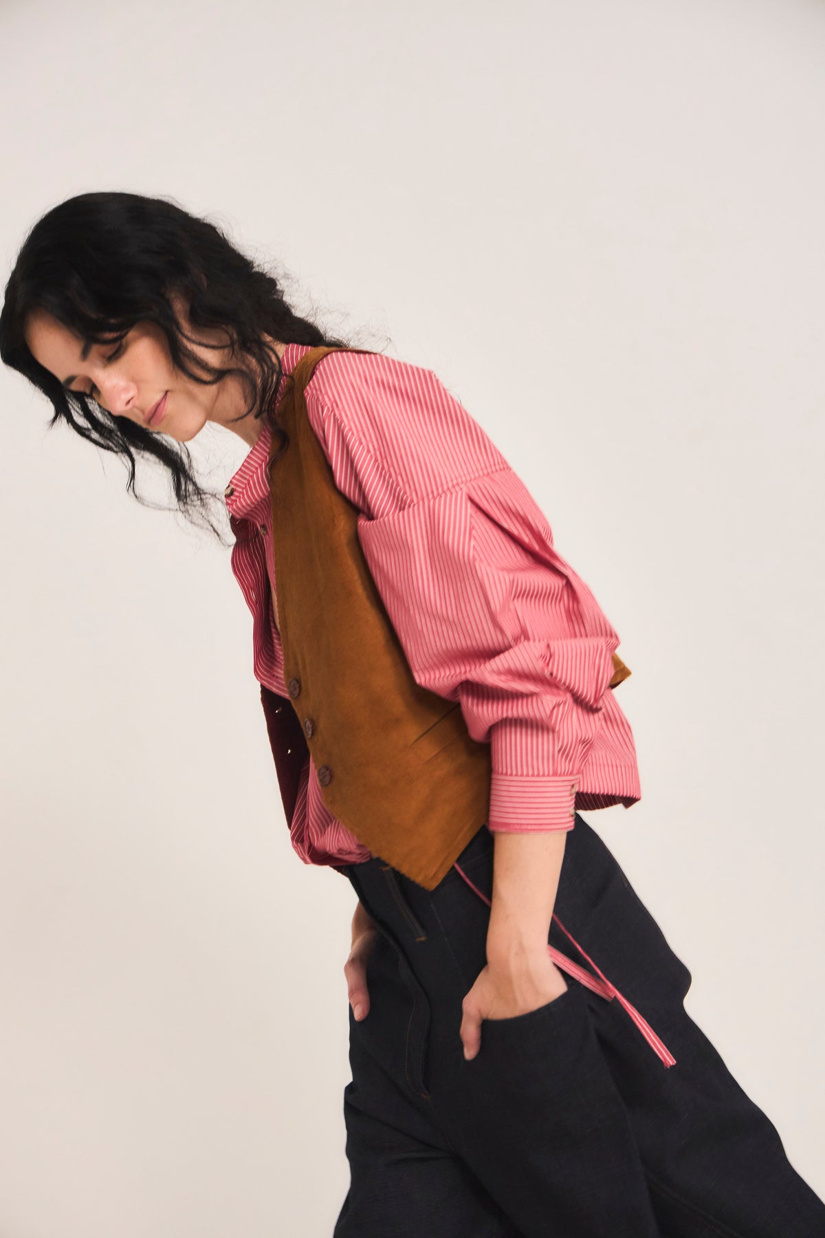 Blusa Mer Algodón Listada Roja