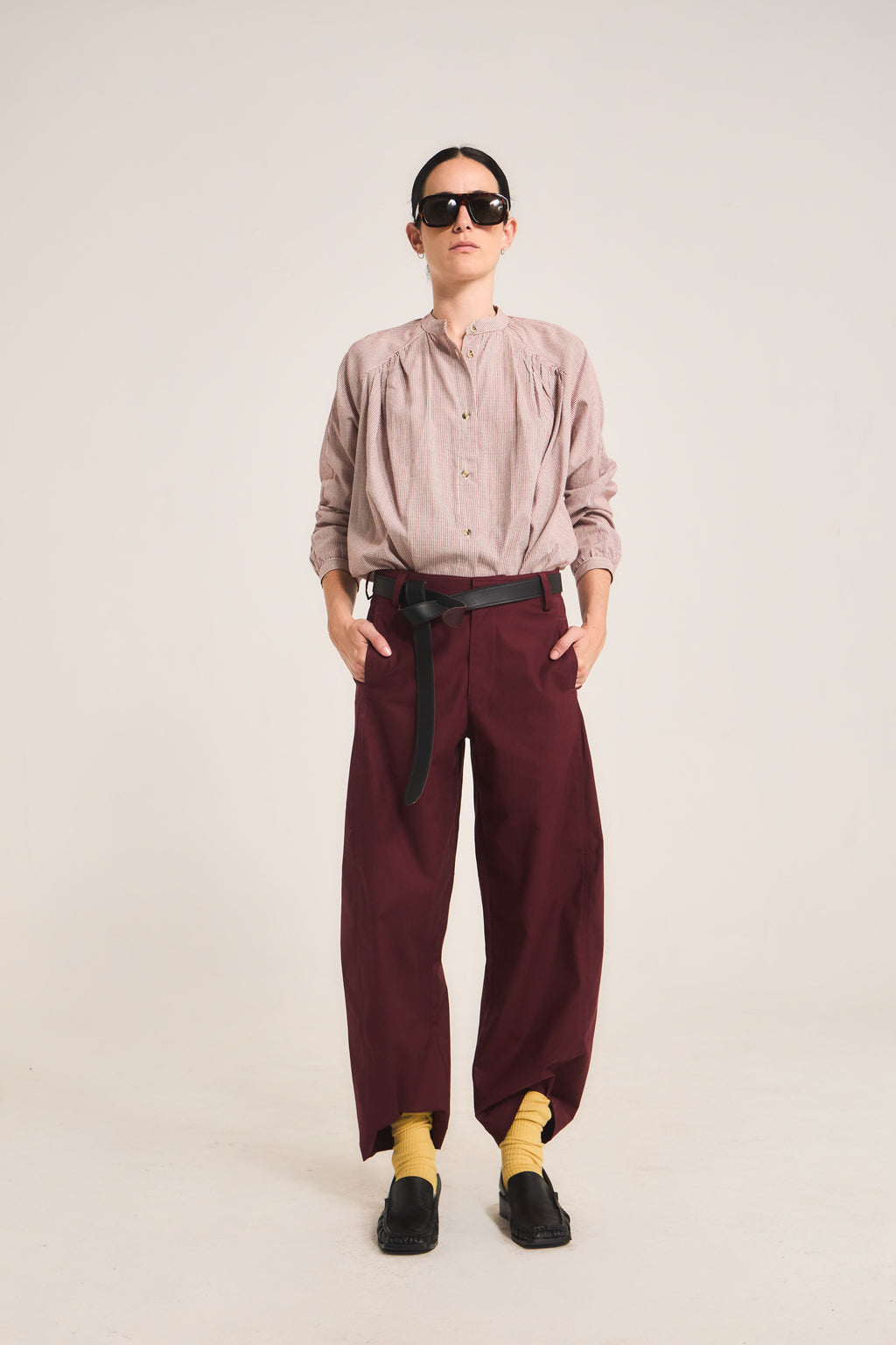 Pantalón Eveille 100% Algodón Burdeo
