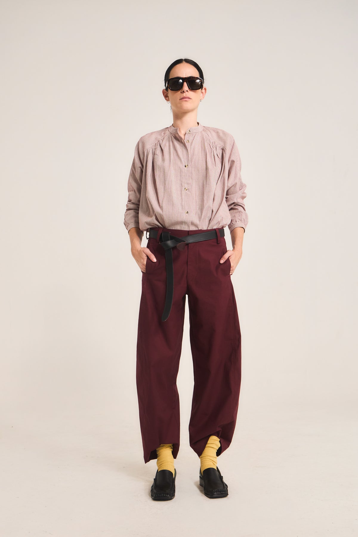 Pantalón Eveille 100% Algodón Burdeo