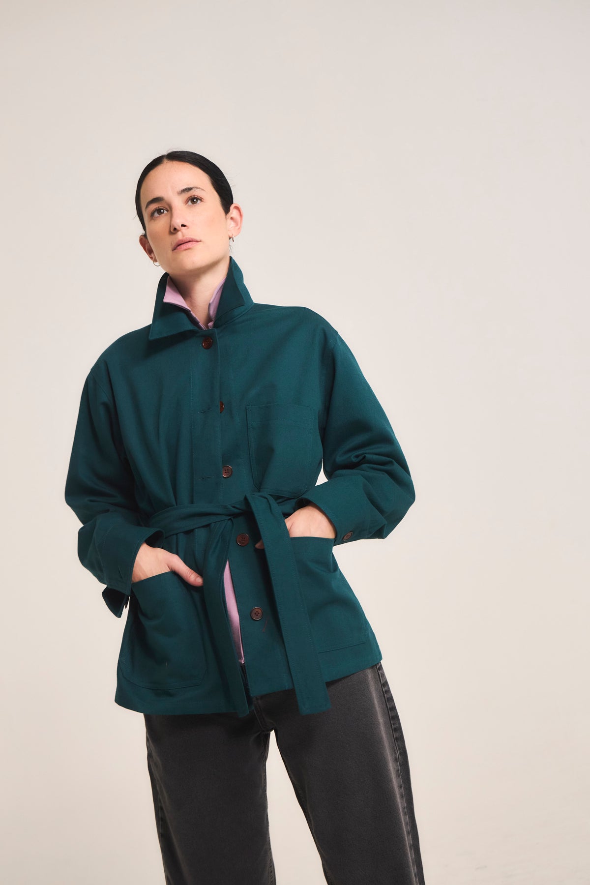 Chaqueta Casbah 100% Algodón Verde Petróleo