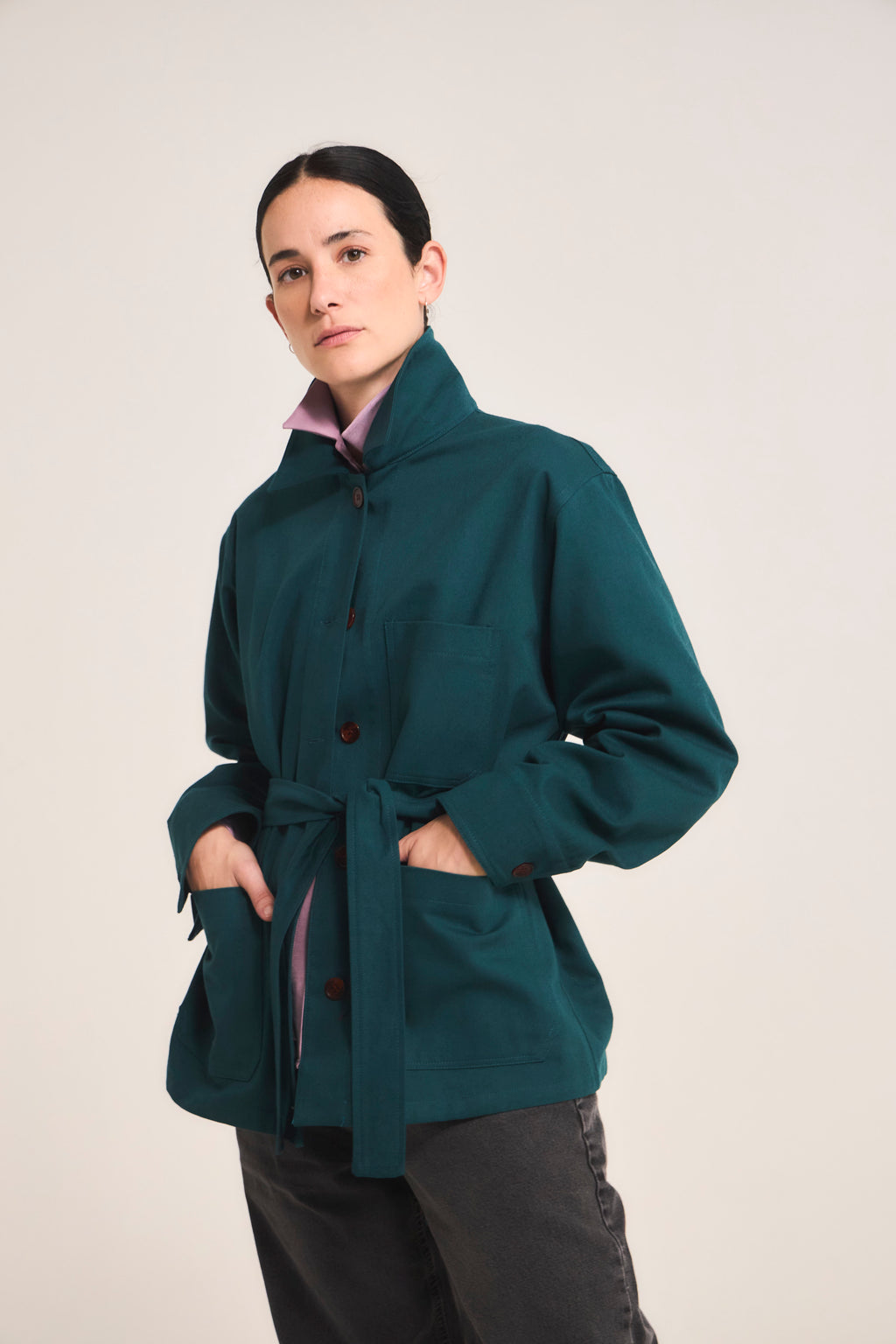 Chaqueta Casbah 100% Algodón Verde Petróleo