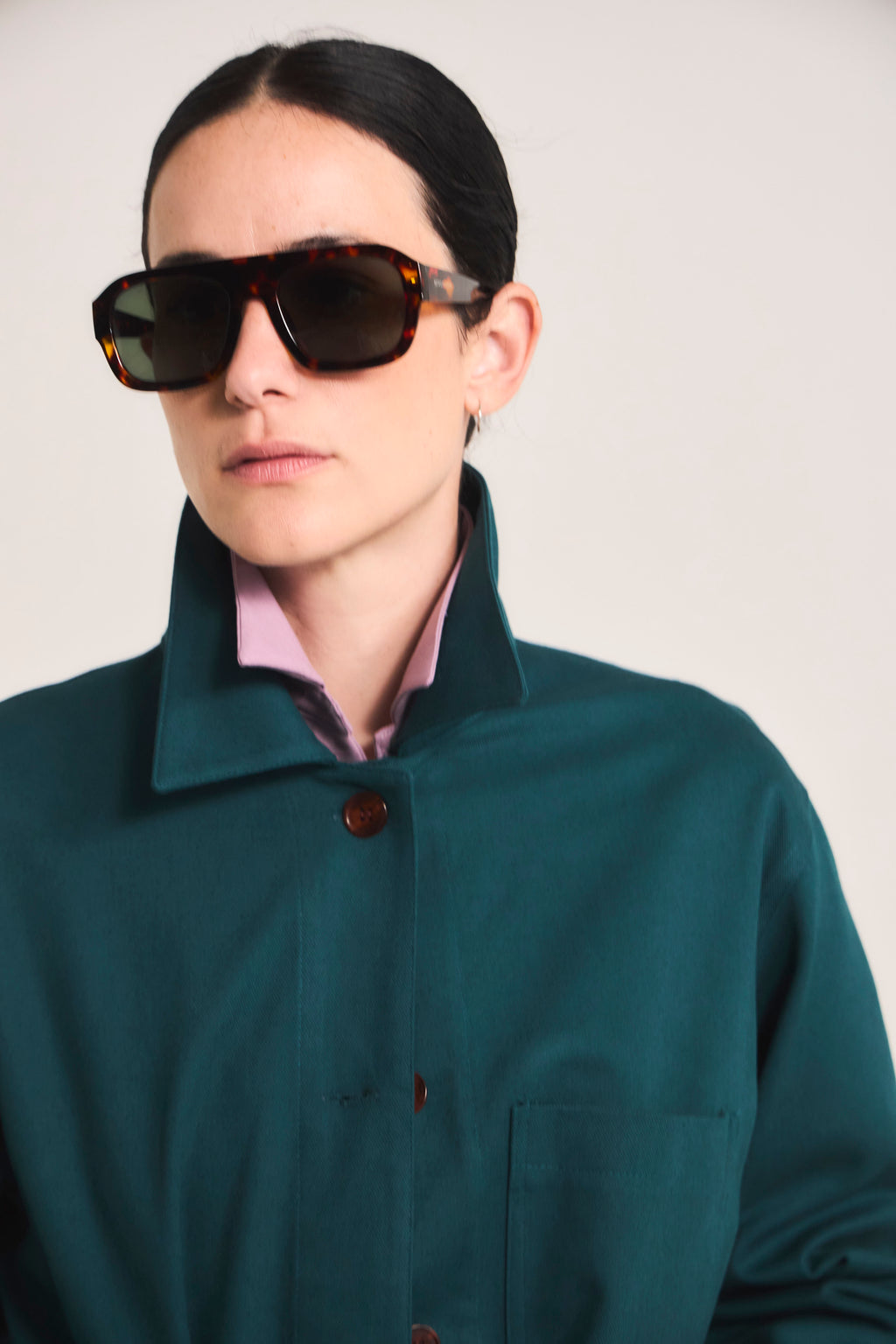 Chaqueta Casbah 100% Algodón Verde Petróleo
