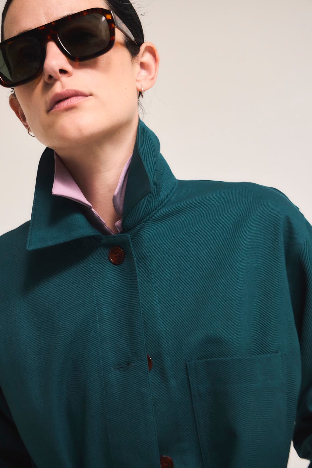 Chaqueta Casbah 100% Algodón Verde Petróleo