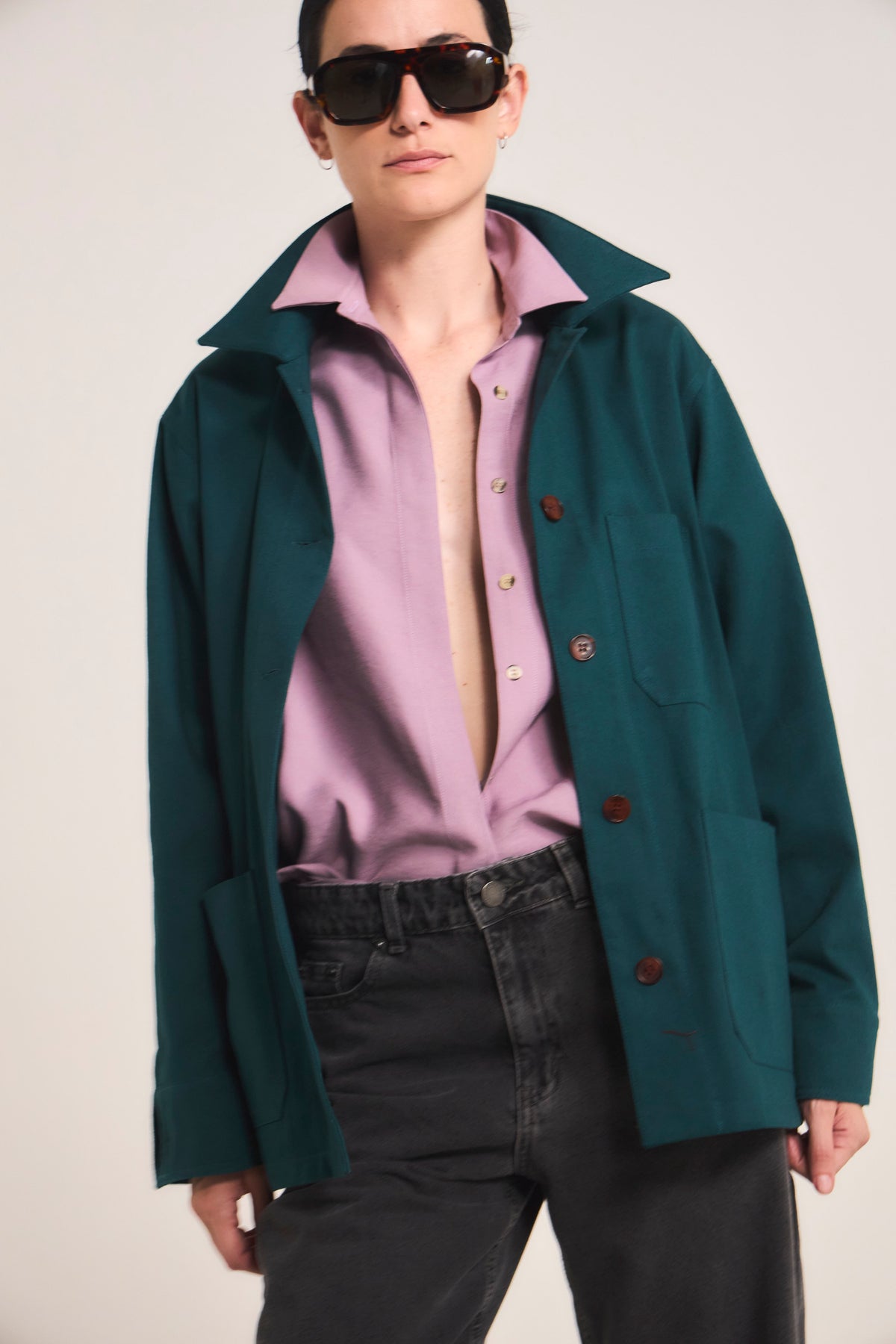 Chaqueta Casbah 100% Algodón Verde Petróleo