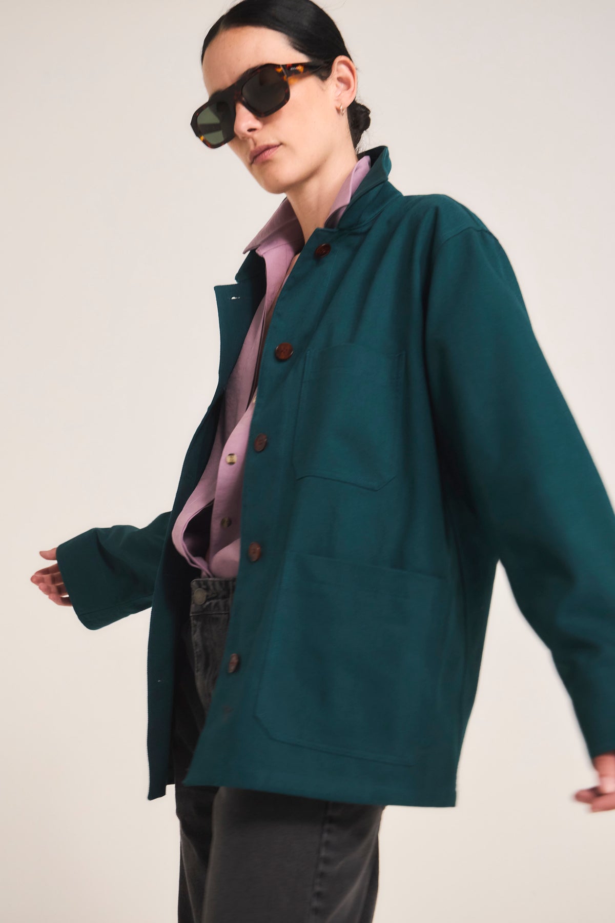 Chaqueta Casbah 100% Algodón Verde Petróleo