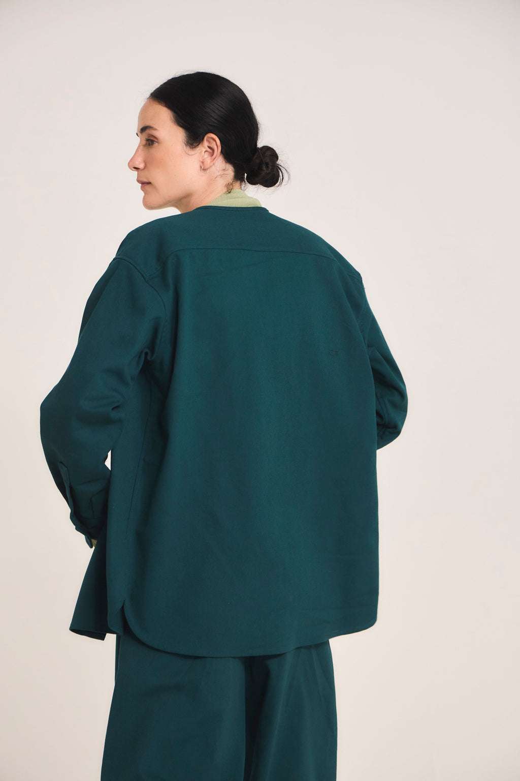 Sobrecamisa Doute 100% Algodón Verde Petróleo