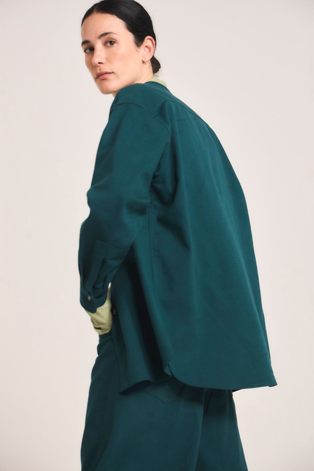 Sobrecamisa Doute 100% Algodón Verde Petróleo