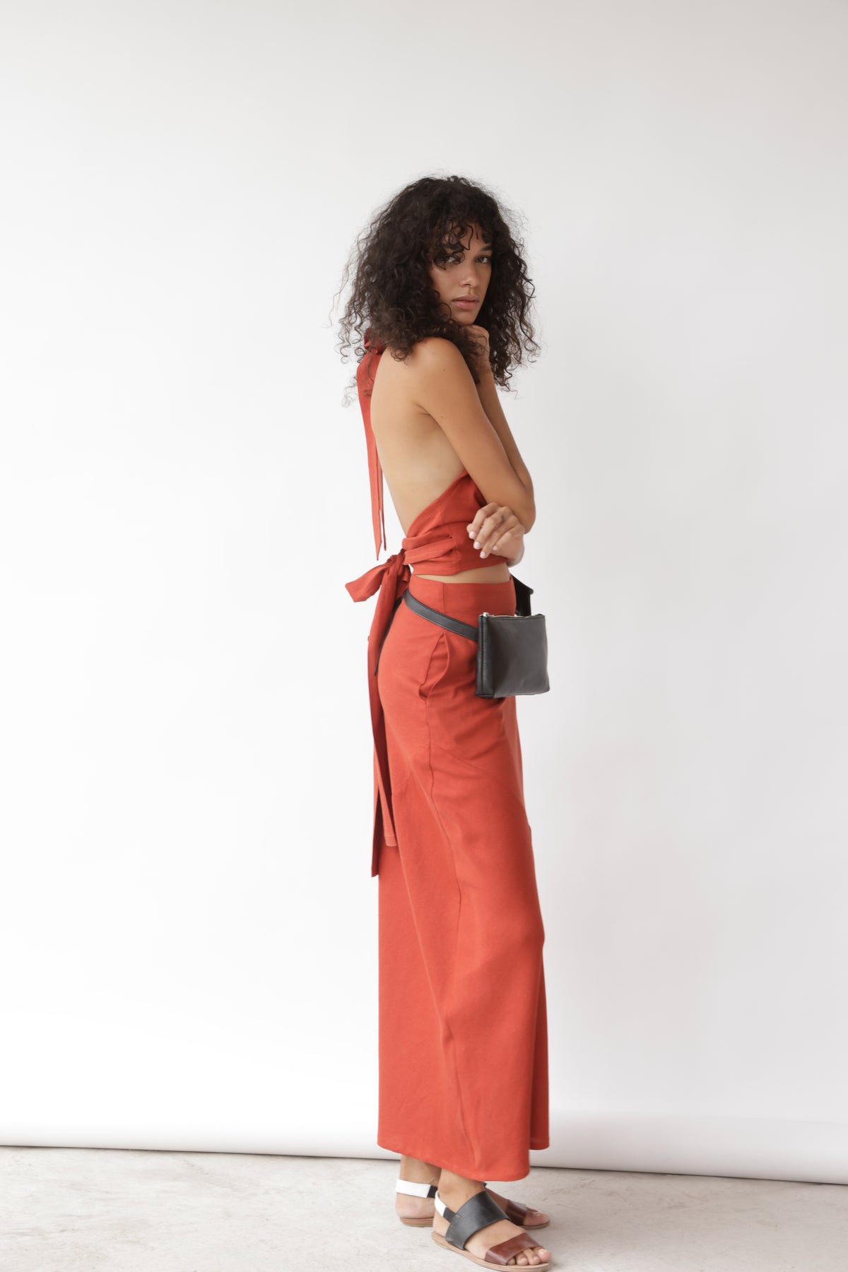 Falda Ziggy Lino Terracota
