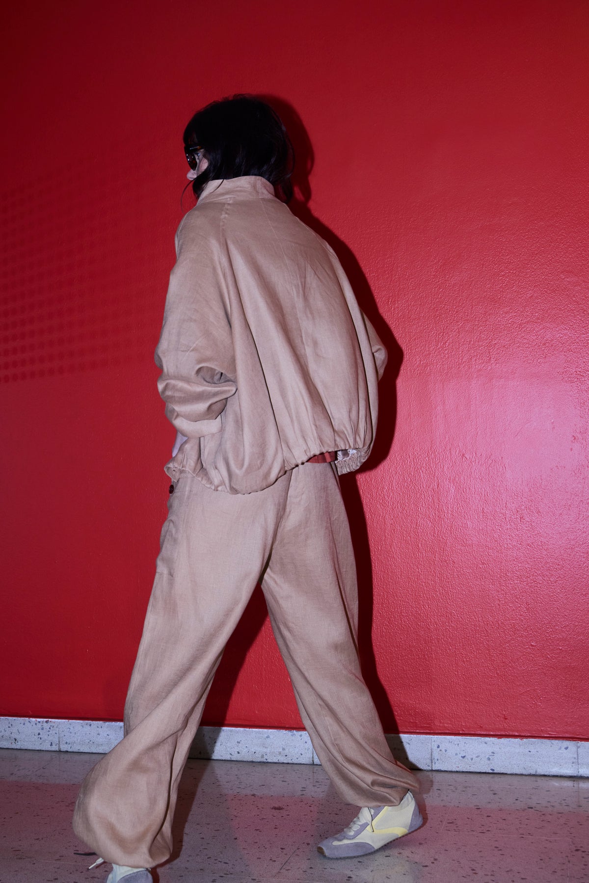 Bomber Nacre 100% Lino Camel