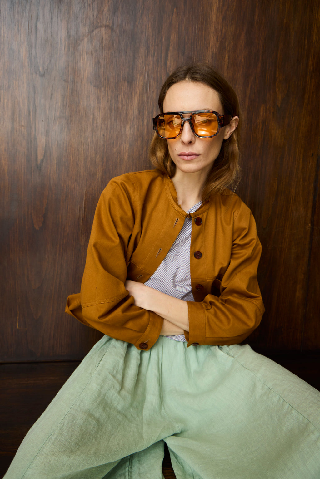 Chaqueta Effiloche Denim Camel