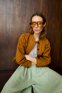 Chaqueta Effiloche Denim Camel
