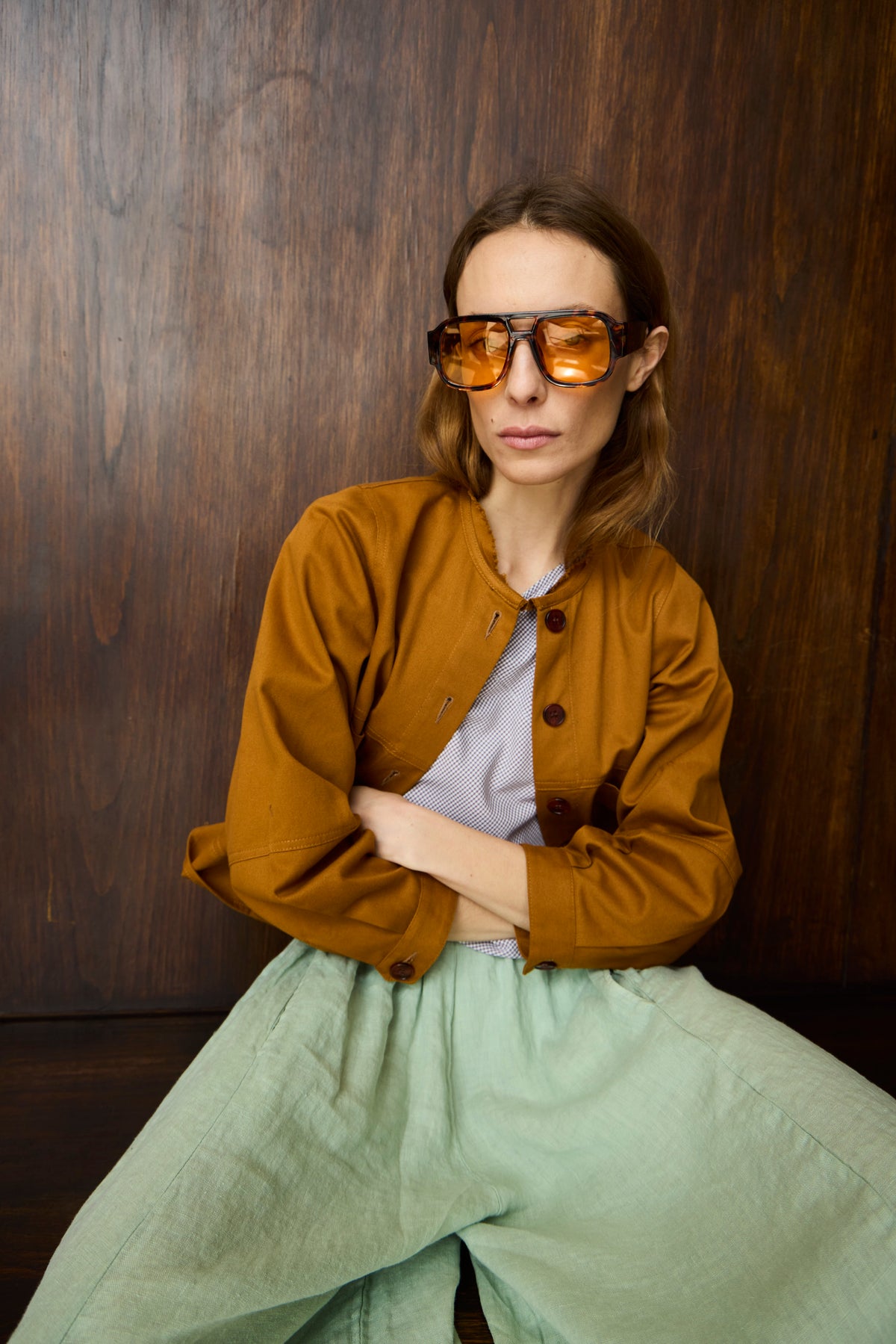 Chaqueta Effiloche Denim Camel