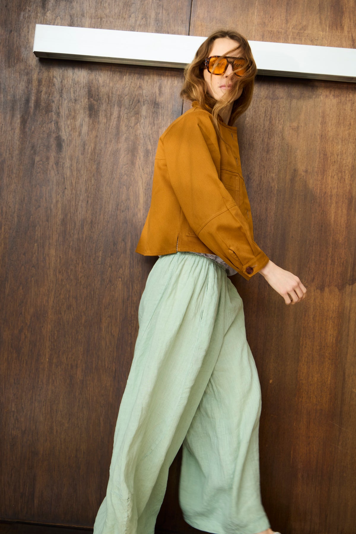 Chaqueta Effiloche Denim Camel