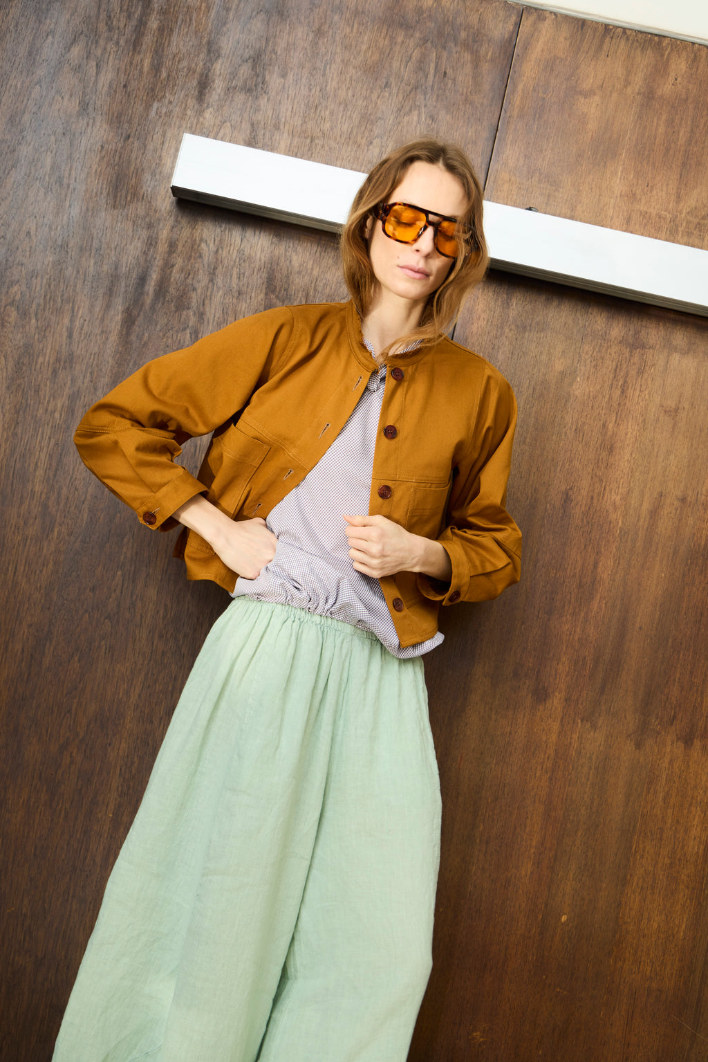 Chaqueta Effiloche Denim Camel