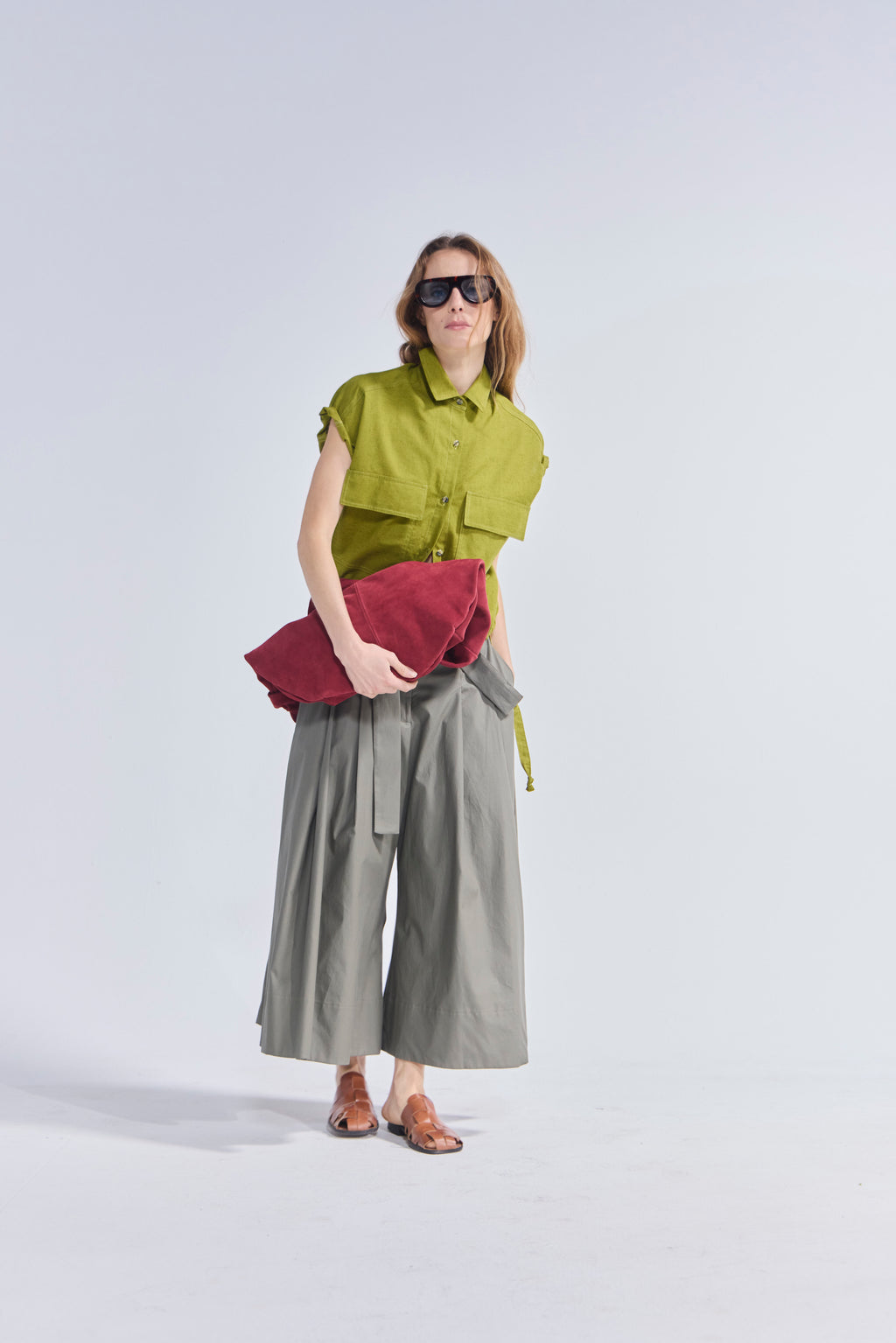 Falda Pantalón Riviera Gabardina Verde