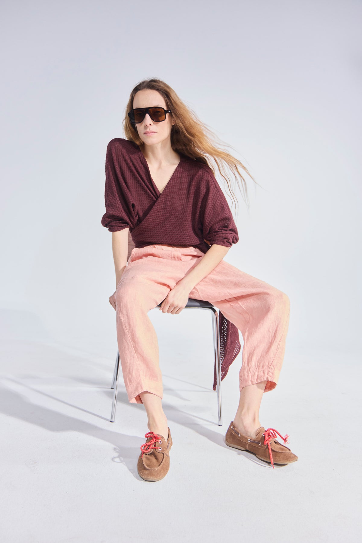 Pantalón Noué 100% Lino Coral