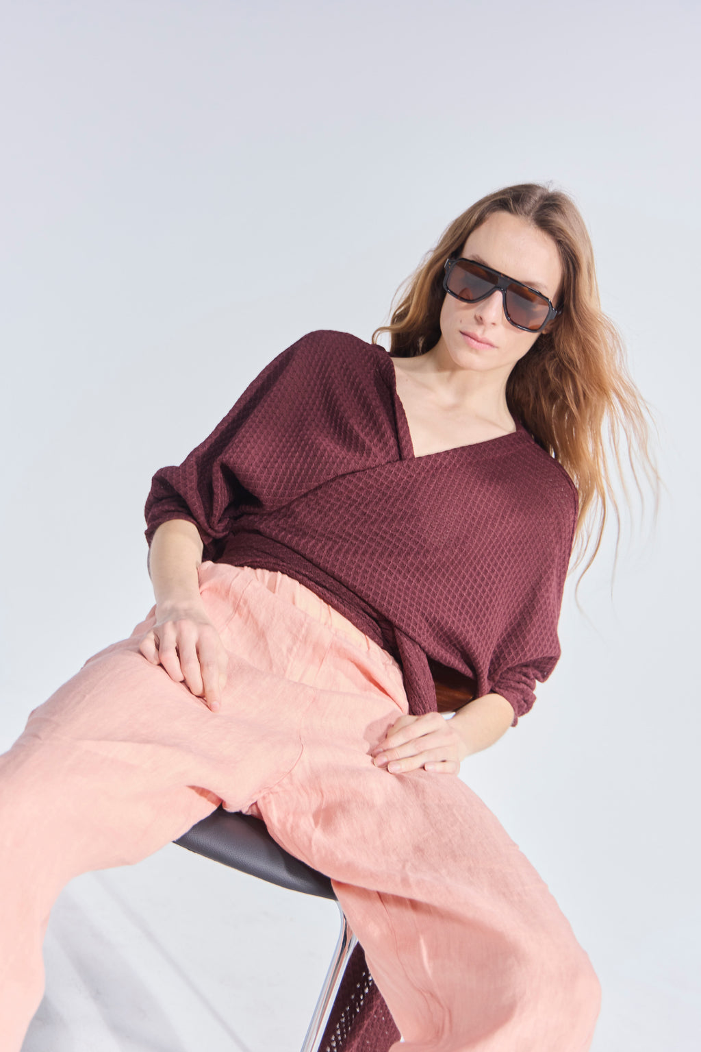 Pantalón Noué 100% Lino Coral