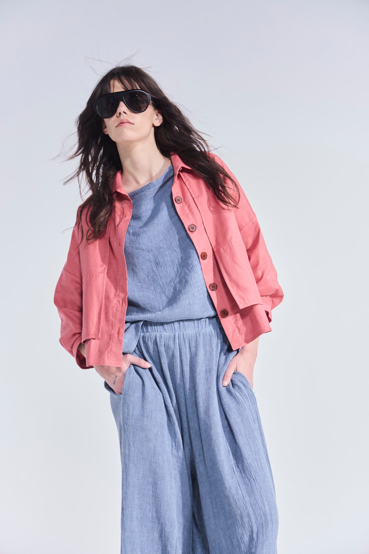 Sobrecamisa Delie Algodón Rosa