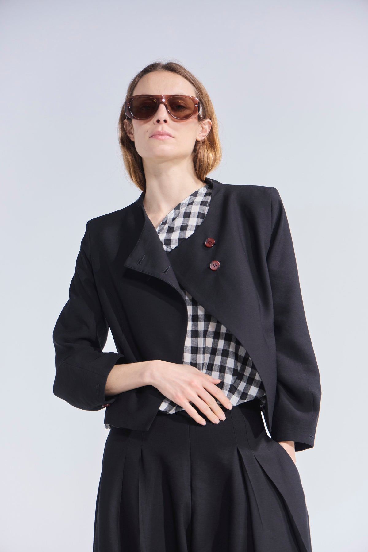 Chaqueta Blazer Deux Tencel Negro